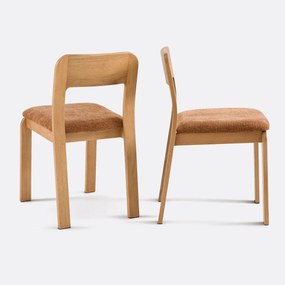 Set van 2 massief eiken gestoffeerde stoelen Talet