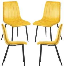 Set 4 Fluwelen Liny Stoelen