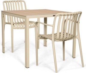 Tuinset 2 personen 909 cm Kunststof Zand/Beige Domani Furniture Alba/Creta