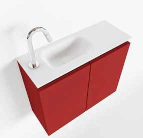 Mondiaz Ture 60cm toiletmeubel fire met wastafel talc links 1 kraangat