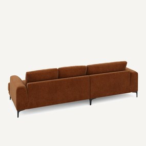 XL hoekbank links in chenille fluweel, MARSILE