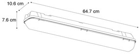 Buitenlamp TL armatuur grijs incl. LED 15W 2250 lm 4000K IP65 - Base IP65 Buitenverlichting