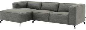 Goossens Bank Calvin grijs, micro leer, 2,5-zits, modern design