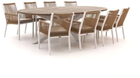 Manifesto Rivola/ROUGH-Y Ellips 280cm dining tuinset 9-delig