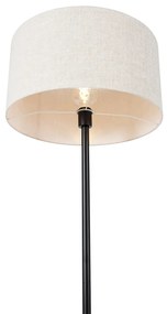 Vloerlamp zwart met kap lichtgrijs 50 cm - Simplo Design, Modern E27 rond Binnenverlichting Lamp