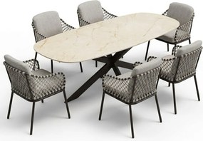 Sanoa Derby dining tuinset 240x100xH77 cm 7 delige terre