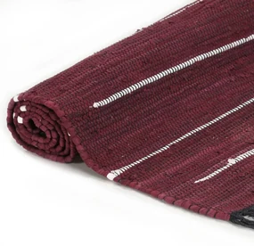vidaXL Vloerkleed chindi handgeweven 80x160 cm katoen bordeauxrood