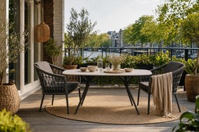 Dining Tuintafel rechthoekig 180 x 90 cm Grijs Valerio