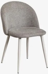 Kana Gestoffeerde Eetkamerstoel En Staal Grijs – Taupe – Koel & Stof Zandbruin & Stof - Sklum