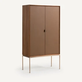 Kast notenhout/leer, Delina