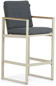 Barstoel Aluminium/Teak Taupe-naturel-bruin Lifestyle Garden Furniture Faro