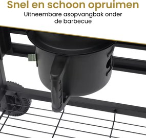 Alora Houtskool Barbecue– Compacte Grill met Warmhoudrek en Spatelset