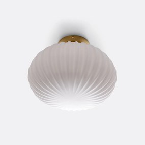 Plafondlamp of wandlamp, messing en opaline glas, AMIA