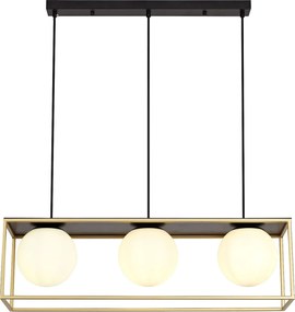 Plafondlamp Zwart Goud APP1164-3CP
