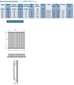 Eastbrook Rowsham horizontale radiator 60x78cm Antraciet 944 watt