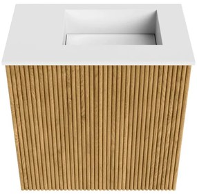 Mondiaz Joya 40cm toiletmeubel oak met wastafel faye rechts 1 kraangat talc