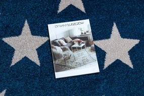 Tapijt SKETCH ROND - FA68 blauw /wit - Sterretje