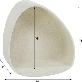 Wit Wandschap Organische Vorm - 42x21x45cm.