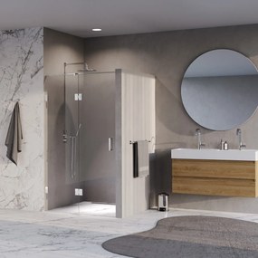 Brauer Void profielloze nisdeur 110cm met draaideur 60cm aan glas chroom