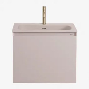 Macrae Houten Badkamermeubelset Met Geïntegreerde Wastafel Beige – Linnen & Spiegelloze & Goud ↑20 Cm - Sklum