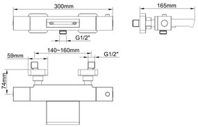 Mueller Cube thermostatische badkraan zwart