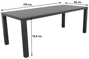 Timber organic grey/Lena 210 cm. tuinset - 7-delig verstelbaar