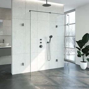 Brauer JC profielloze inloopdouche XL 140x80cm gunmetal geborsteld