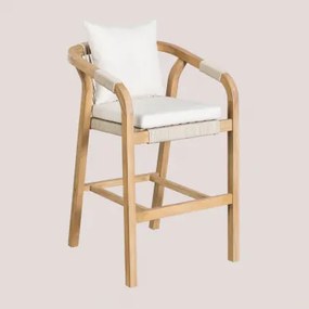 Hoge Kruk In Acaciahout Dubai Rustiek Acaciabruin & Stof Gardenia Wit - Sklum