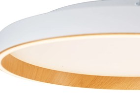 Design plafondlamp wit met hout 60cm incl. LED 3-way switch - Ingo Design rond Binnenverlichting Lamp