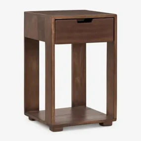 Set Van 2 Vierkante Nachtkastjes 35x35 Cm In Leduc Hout Donker Handvat Hout - Sklum