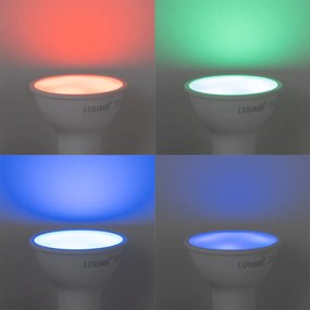 Set van 5 Smart GU10 50mm dimbare LED lampen opaal 4.7W 400 lm 2700-6500K