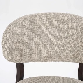 Eleonora Mikky Luxe Eetkamerstoel Walnoot Taupe En Stof