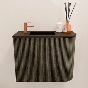 Mondiaz Joya 50cm toiletmeubel ronding rechts shadow met wastafel faye links 1 kraangat urban