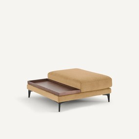 Voetensteun met dienblad, in stonewashed fluweel, MODERNISTE, ontwerp Emmanuel Gallina