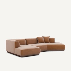 Linker open hoekbank fluweel, Jacopo