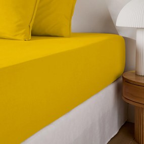 Effen hoeslaken in gewassen katoen, omslag 30 cm, Scenario