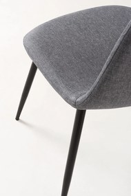 Set van 4 Zwarte Teok Stoffen Stoelen
