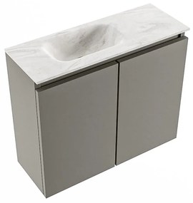 Mondiaz Ture DLux toiletmeubel 60cm smoke met wastafel ostra links met kraangat