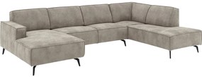 Goossens Hoekbank Hercules grijs, microvezel, 2-zits, modern design met ligelement rechts