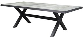 New Delhi dining tuintafel 224x103xH72,5 cm met kruispoot antraciet