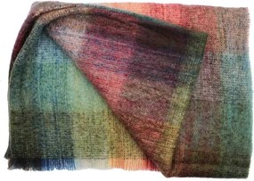 Plaid brushed mohair: blauw rood groen (heide)