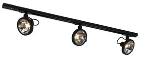 Modern railsysteem met 3 spots zwart 1-fase  - Iconic Go