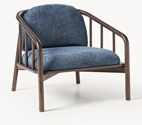 Loungefauteuil Balin van essenhout met teddy-bekleding