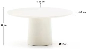 Kave Home Albanella Cement Salontafel Wit Glanzend 85 Cm - 85 X 85cm.