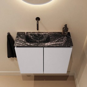 Mondiaz Ture DLux toiletmeubel 60cm cale met wastafel lava links zonder kraangat