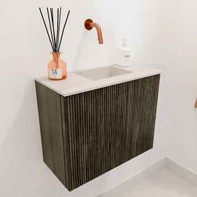 Mondiaz Joya DLux 50cm toiletmeubel shadow met wastafel faye rechts zonder kraangat meli