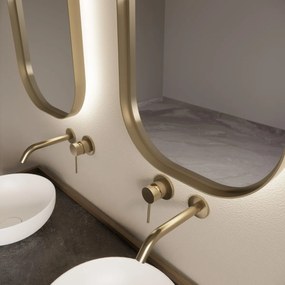 Gliss Design Plato spiegel met LED-verlichting 50x100cm mat goud