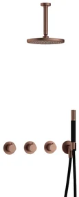 Hotbath Cobber IBS70 inbouwdouche met 15cm plafondbuis geborsteld koper PVD
