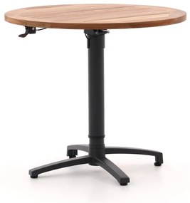 Inklapbare tafel Bellagio  | Rond  | Tuintafel Teakhout | Ø85cm | 2 personen | Verstelbaar | Kees Smit Tuinmeubelen
