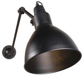 Industriële wandlamp zwart verstelbaar - Wye